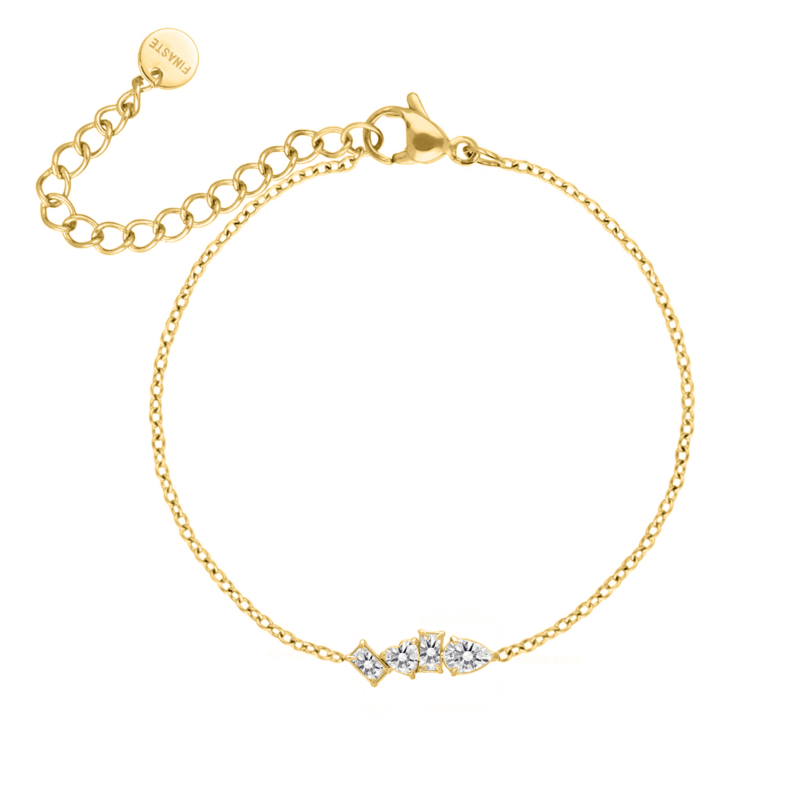 Bracelet glam stones goldplated 