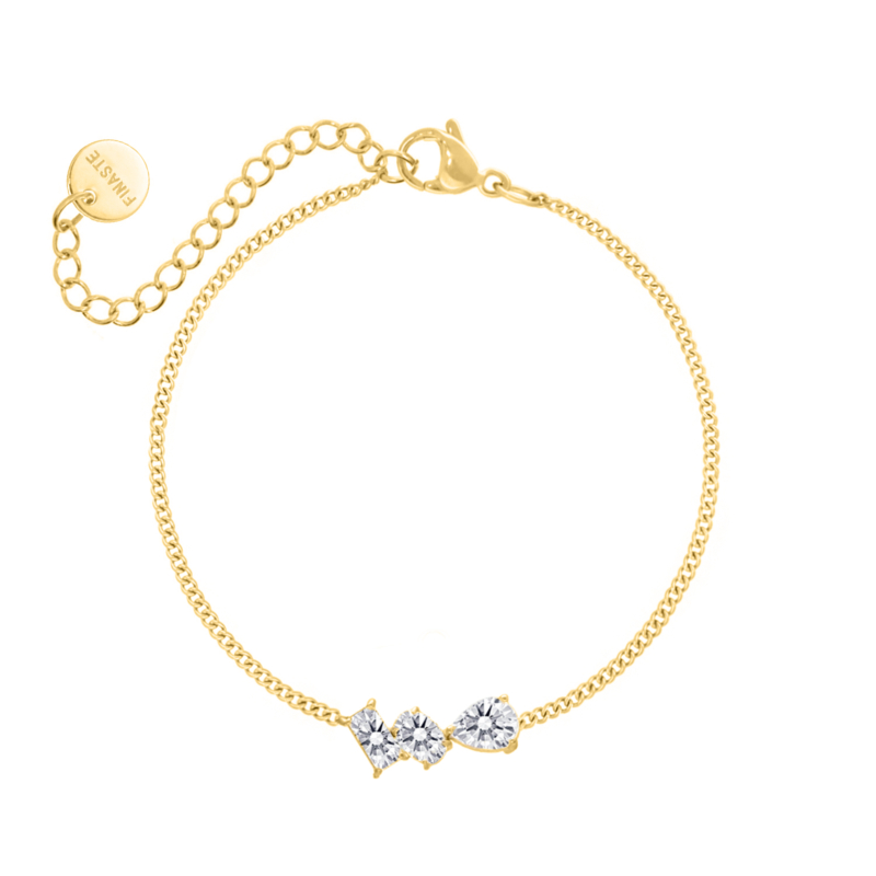 Triple gem bracelet goldplated