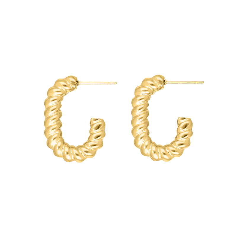 Oval hoops twisted goudkleurig