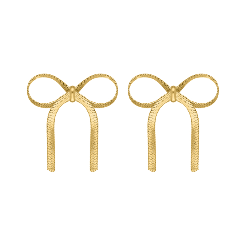 Trendy bow earrings goudkleurig