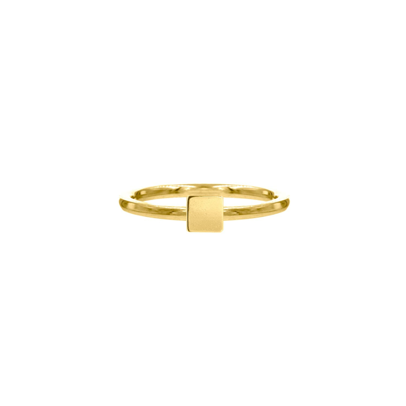 Ring met vierkantje goud