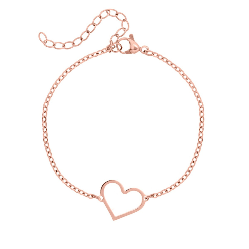 Armband met hartje in het rose goud