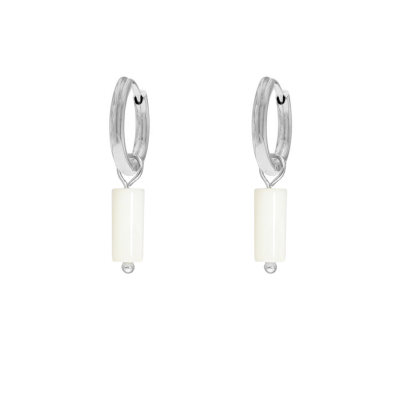 White stone earrings