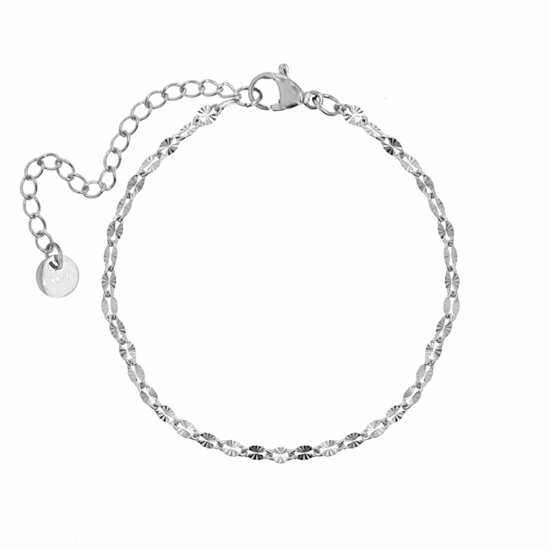 Trendy schakelarmbandje zilver