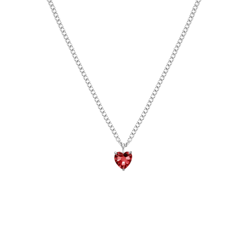 Birthstone heart ketting