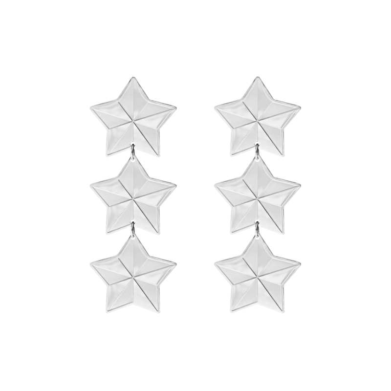 Triple star earrings