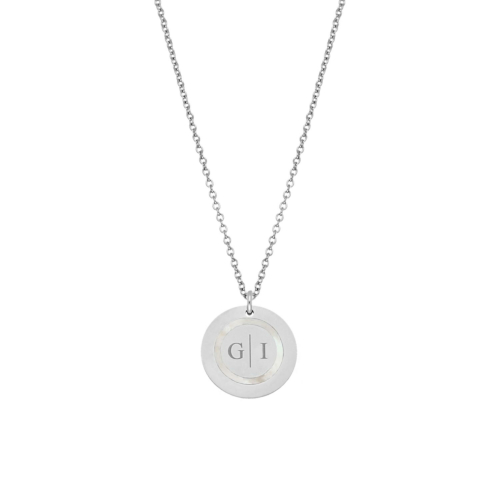 Ketting 2 initials parelmoer