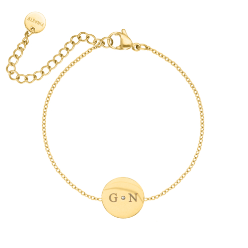 Armband 2 initials exclusive goudkleurig