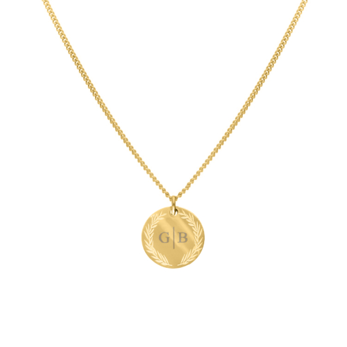 Coin necklace 2 initials goldplated