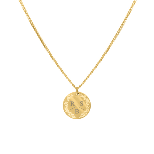 Coin necklace 3 initials goldplated