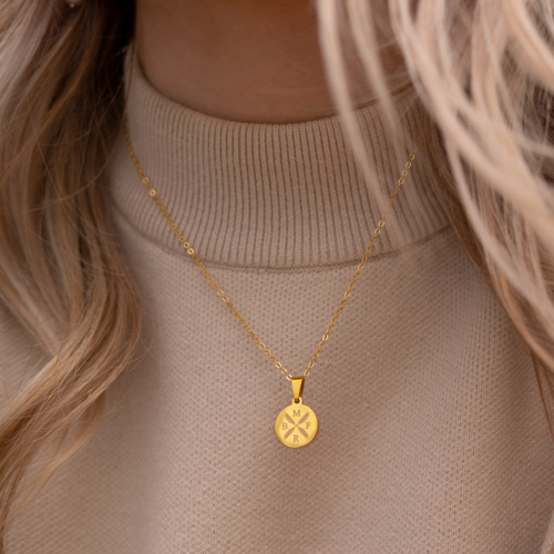 Ketting vier letters goud kleurig