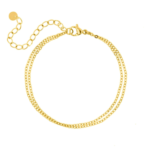 Enkelbandje dubbele fijne chain goldplated