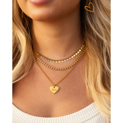 Cute hearts necklace goldplated