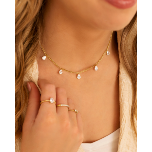 Ketting sparkle drops goudkleurig