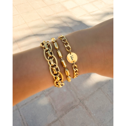 Armband Chunky Initial gold plated