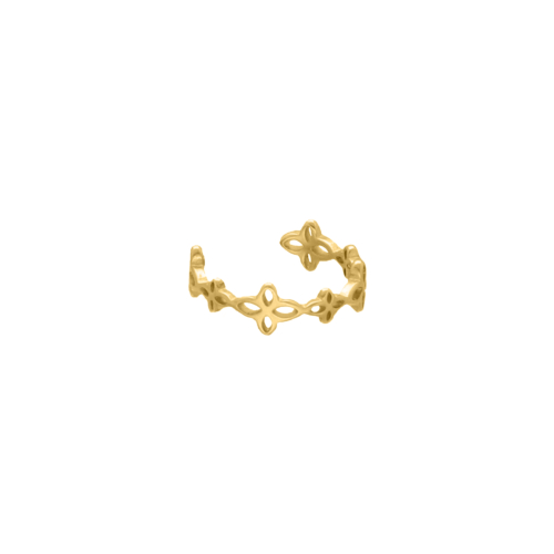 Ear cuff vintage flowers goldplated