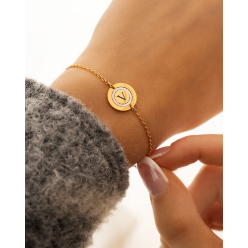 Initial armband luxury kleur goud