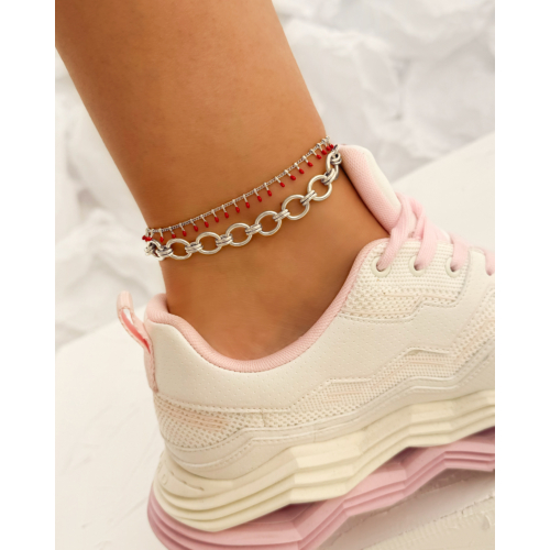 Statement anklet round chains