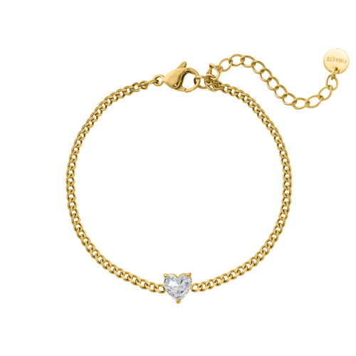 Armband sparkle heart goldplated