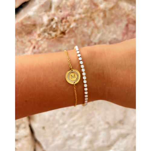 Initial armband luxury kleur goud