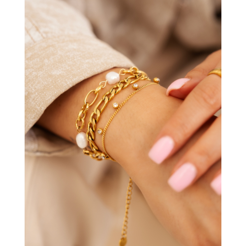 Schakelarmband Mixed Chain Goud Kleurig