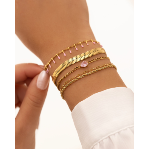 Armband double chain gold plated