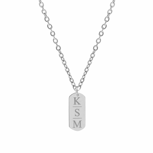 Bar ketting met 3 letters graveren