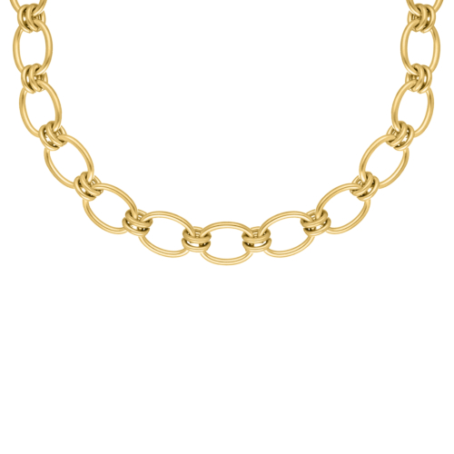 Big statement necklace round chains goldplated