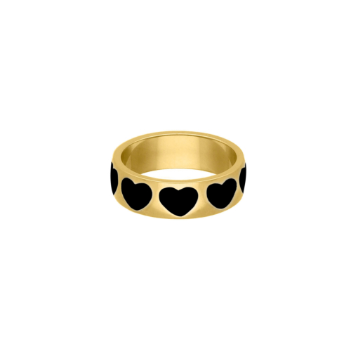 Black Love Ring Fashionista Goudkleurig