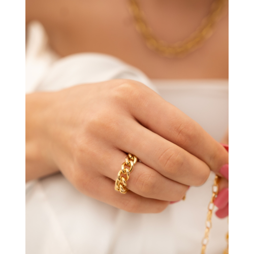 Chain ring goud kleurig