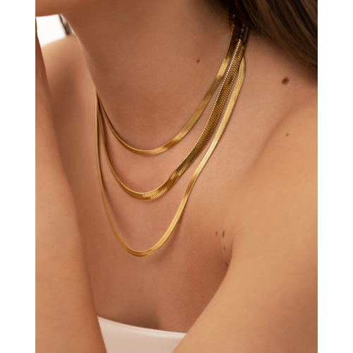 Platte Choker ketting gold plated