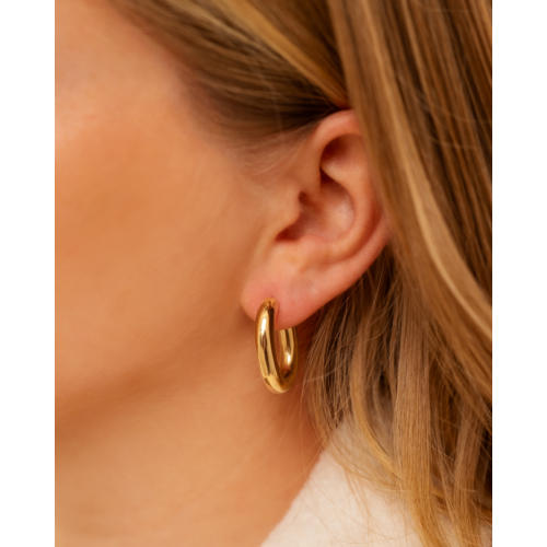 Chunky oval hoops goudkleurig