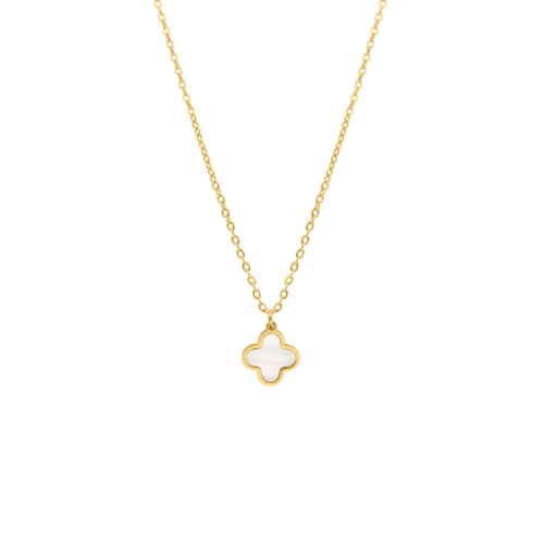 Clover ketting sea shell goudkleurig