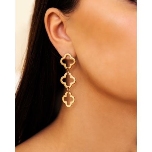 Triple clover earrings goldplated