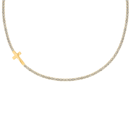 Cross &amp; Tennis necklace goldplated