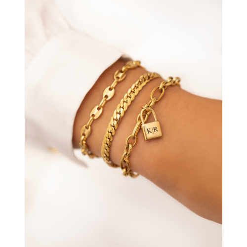 Armband platte chain goud kleurig