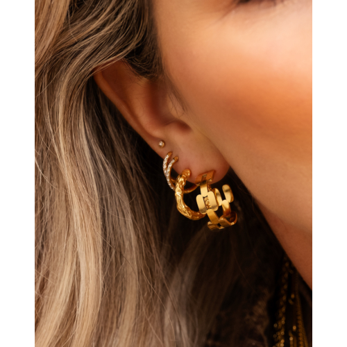 Hoop earrings bold chain goldplated 