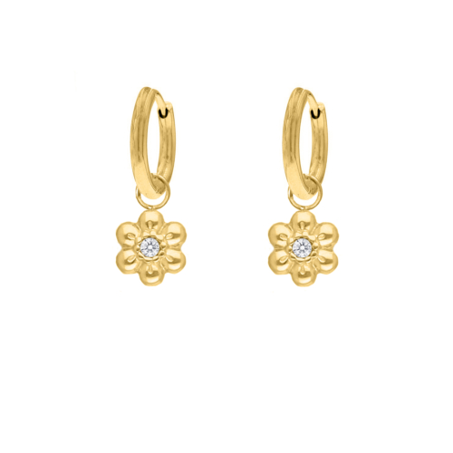 Earrings daisy flower goldplated