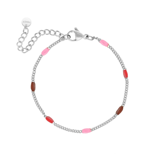 zilveren herst armband met kleurtjes