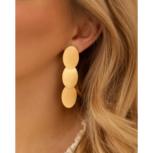 Triple oval earrings goldplated