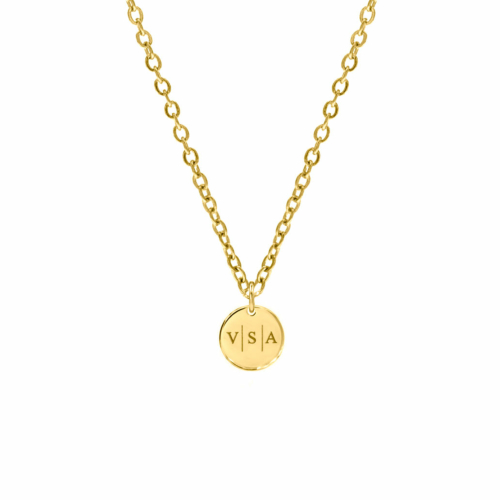 Ketting Met Drie Letters Goud Kleurig