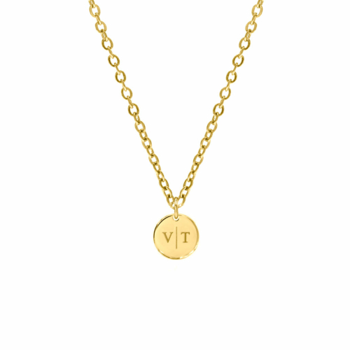 Graveerbare Ketting met Twee Initialen Goud