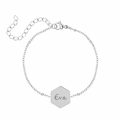 Naam armband sierletters zilver