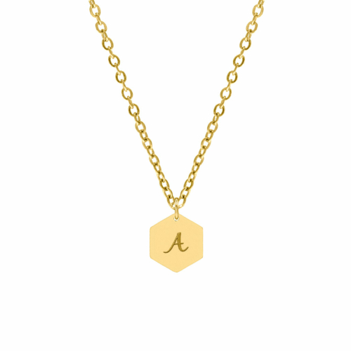 Sierletter ketting goud