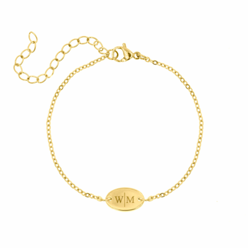 Musthave armbandje met 2 letters goud