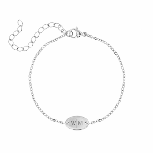 Musthave armbandje met 2 letters zilver