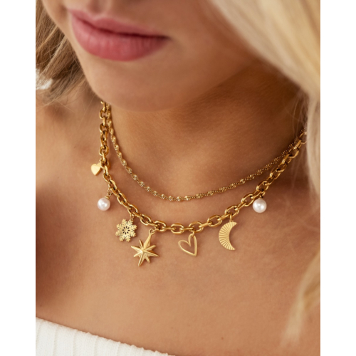 Bedelketting starlight goudkleurig