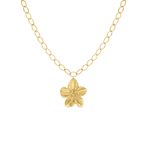 gouden chain ketting met bloem bedel