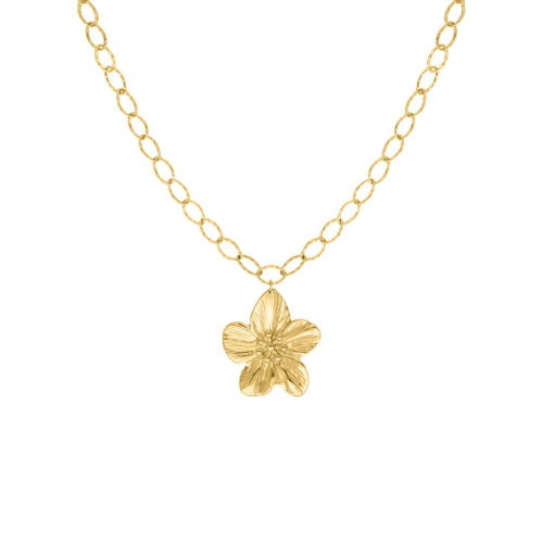 gouden chain ketting met bloem bedel