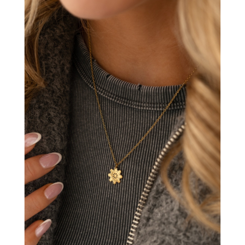 Ketting snowflake goudkleurig